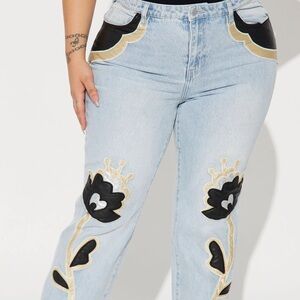Floral Patchwork Jeans